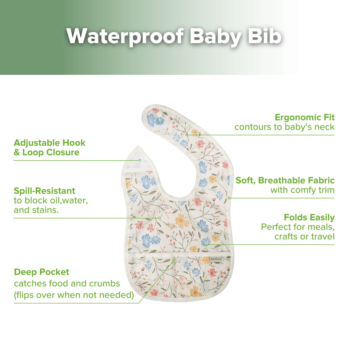 Haakaa Easy-fold Baby Bib - 2pcs